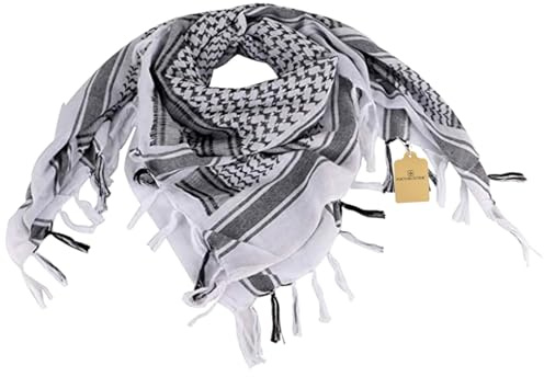FOCUHUNTER Shemagh Schal Military Tactical Desert Keffiyeh Schal Head Neck Schal Baumwolle 43x43 Zoll Bunte arabische Schals Wrap mit Quaste für Männer & Frauen