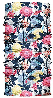 Bergmannswald® warmes Halstuch mit weichem Fleece Skifahrer Biker Fahrradfahrer Camper UVM - atmungsaktiv und flexibel (Flower Power)