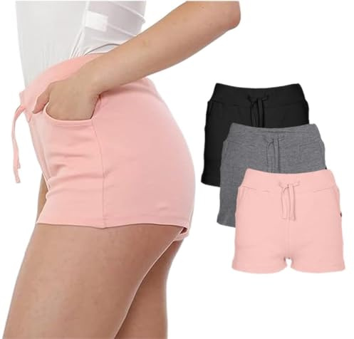 NOROZE Damen-Shorts aus Baumwolljersey – Weich, elastisch & atmungsaktiv – Ideal für Urlaub, Yoga, Reisen & Freizeit – Bequeme Passform für alle – Erhältlich in UK-Größen 8–20