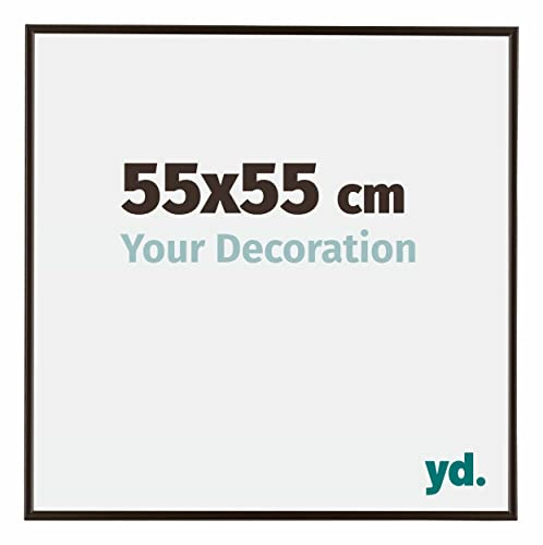 Your Decoration - Bilderrahmen 55x55 cm - Antrazit - Bilderrahmen aus Kunststoff mit Acrylglas - Antireflex - 55x55 Rahmen - Evry