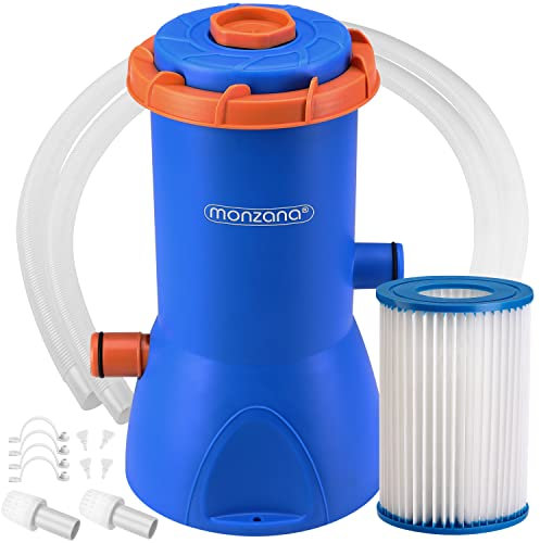 Monzana Depuradora Piscina 3800L/h 90W Bomba de Filtro Limpieza Piscinas Grandes Filtro de Cartucho
