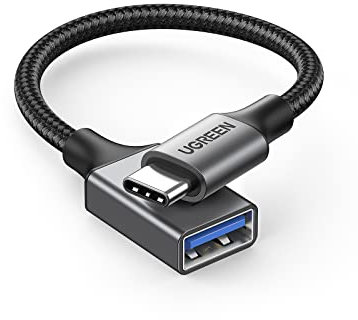 UGREEN Cavo OTG Type C a USB 3.0 Adattatore Tipo C Maschio a Femmina 5 Gbps Nylon Intrecciato Compatibile con iPhone 17 PRO Max Air iPad MacBook 2024 Galaxy S24 Huawei Xiaomi (Nero)