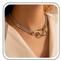 Inateannal Cuban Link Kette Halskette Für Frauen Silber O Ring Choker Halskette Punk Kandare Kette Kreis Halskette Hip Hop Schmuck Für Mädchen