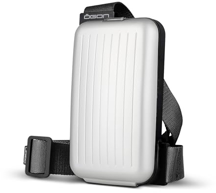 Praktische und stylische Gürteltasche aus Aluminium mit integrierter geldbörse, RFID Schutz gegen betrug und entmagnetisierung, Modell Phone Bag
