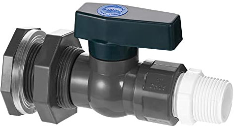 Kit de Grifo de Barril de Lluvia con Espiga de PVC, Conector de Grifo de Jardín de 3/4 Pulgadas, Válvula de Barril de Lluvia con Accesorio de Mamparo Y Adaptador de Manguera, Kit de(1 pulgada)