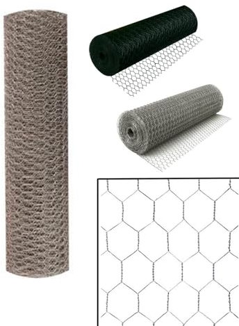 Jardin202 - Malla Hexagonal Galvanizada para Cercados | Ideal para Jardín y Protección de Animales | Rollos de 0,5x10m, 1x10m, 1x25m y 1x50m | 32mm 1x10m (Plata)