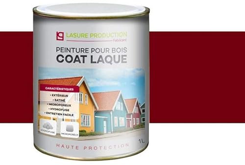 PEINTURE POUR BOIS : COAT LAQUE-Rouge Basque-Bidon de 1 l