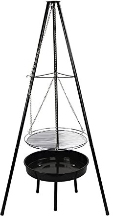 ShEyle Réglable Grill Trépied Cuisinière Trépied de Camping avec étagère pour Barbecue pour Le Camping, Pique-Nique, Fête