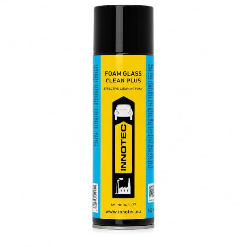 Innotec Foam Glass Clean Plus – Detergente per vetri per uso alimentare – senza striature, non lascia residui – Rimuove lo sporco ostinato (grasso, residui di insetti, nicotina, fuliggine, oli, ecc.)