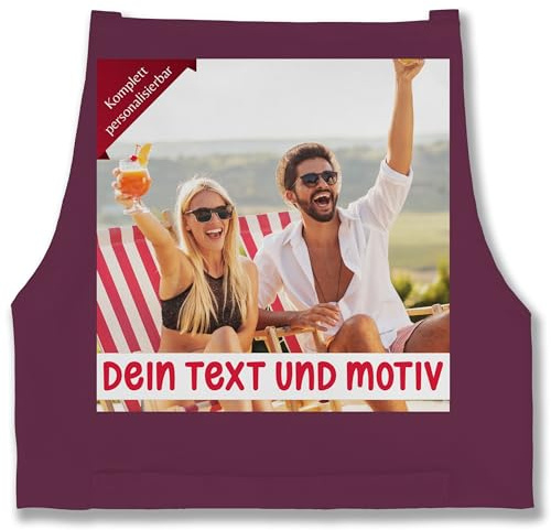 Geschenk mit Namen personalisiert by Shirtracer - Schürze - Bild Text Erwachsene - Eigenes Foto Geschenk I