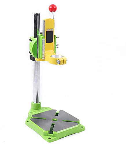 Supporto per trapano a 90°, supporto per trapani elettrici, supporto per trapano, girevole max. profondità di foratura 60 mm con tavolo da lavoro, 3 teste in plastica