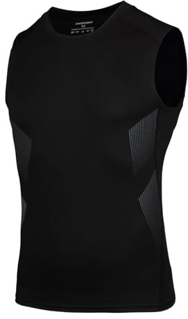 AMZSPORT Tank Top Herren Kompressionsshirt Ärmelloses Funktionsshirt Atmungsaktives Muskelshirt Laufshirt Sports Unterhemd