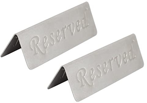 2 Stück Metall-Edelstahl-Reserviert-Schild, Doppelseitiges Reserviert-Tischschild für Restaurants, Bar, Café, Teestube, Hotel