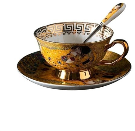 Tazze da Tè con Piattino Set da tè europeo Set di tazze da caffè in porcellana Bone China Tazze in porcellana Bone China di lusso retrò senior britannico di alta qualità Tazza da tè e Piattino in Bone