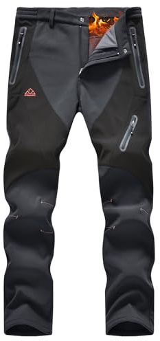 Rdruko Skihose Herren Wanderhose Winter Softshellhose Wasserdicht Winterhose Schneehose GefüTtert Outdoorhose Snowboardhose Thermohose