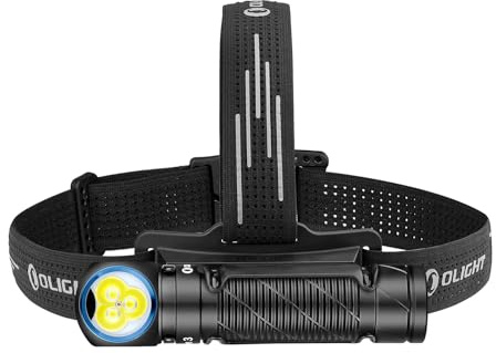 OLIGHT Perun 3 Head Torch Rechargeable, 3000 Lumen with White and Red Light | LED Bright Headlamp with Headband, Waterproof, 90° Adjustable for Camping, Working, Hiking, Running, Repairs (Black)