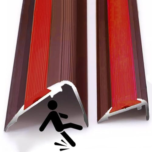 BGBZHMMEE Treppenprofil Aluminium Treppenkantenprofil Aluminiumprofil L-Form Treppenwinkel Stufenkantenprofil Für Parkett Und Laminat(Red,1pcs/W32mm/1.3in)