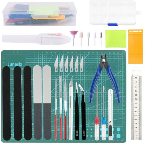 QLOUNI 32 Pezzi Gundam Kit Modellismo,Modeler Basic Tools,Hobby Building Craft Set,Hobby Gunpla,Kit Modellismo per La Riparazione e Il Fissaggio del Modellismo di Base