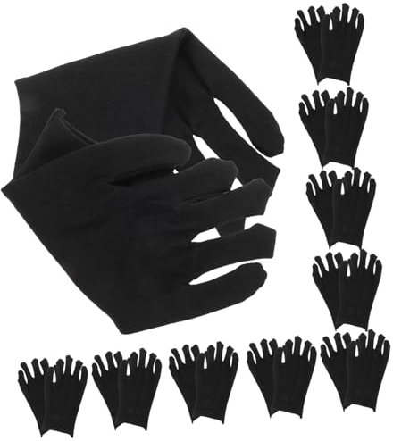 SOLUSTRE 12paare Baumwollhandschuhe Arbeitshandschuhe Sicherheits Handschuhe Für Gartenarbeit Schwarz Bequeme Handschuhe Für Arbeit Und Hobby