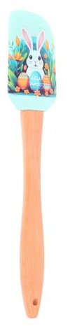 CONGARTENO Thin Silicone Spatula with Wooden Handle for Easy Cake Cream and Butter Scraping Versatile Baking Tool for Home Cooking and Decoration Reusable and Easy to Clean
