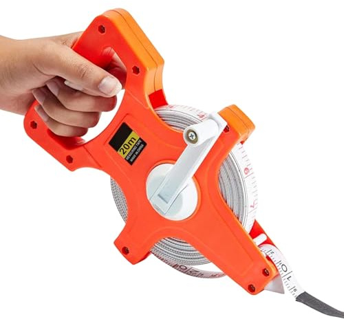 Adotta un rotolo aperto, rotolo in fibra di vetro da 20 m/30 m con manovella a mano | Fascia da falegname lunga atletica, aperto, piedi e metri con rullo aperto, rotolo in fibra di vetro da 20 m/30 m