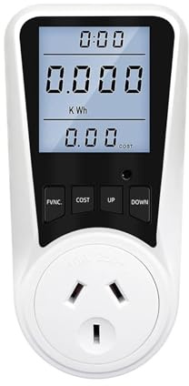 XOIIIQND Digital Wattmeter AC Power Socket Power Meter Electricity Usage Monitoring Socket Kilowatt Voltage Meter with Backlight(AU Plug)
