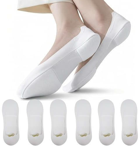 LUVEEVA Women's No-Show Socks Socks – Invisible ice Silk Upper with Cotton Cushioned Sole & Heel, Non-Slip Low-Cut Liner