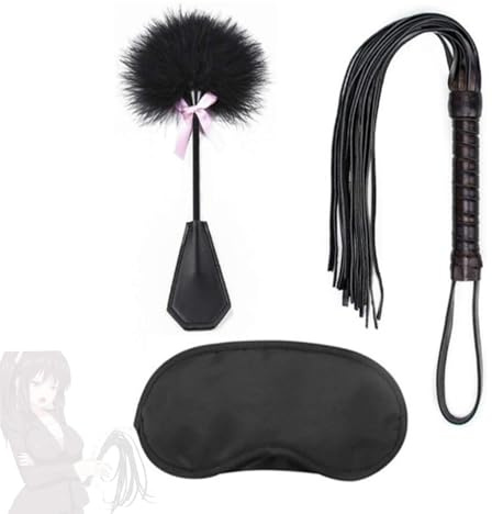 Set de 3 pièces de fouet noir simple, jeu interactif, expérience multiple