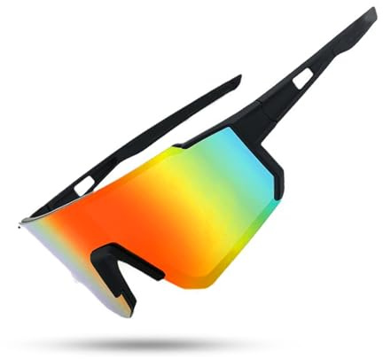 Occhiali da Sole Ciclismo Polarizzati Occhiali da Sole Sportivi da Uomo e Donna Protezione UV400 Leggero & Antiscivol Adatti per clismo Pesca/Corsa/Sport all'Aperto(rosso-1）