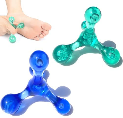 2 Stück Triggerpunkt Drücker,TriggerpunktMassagegerät,Body Massager,TriggerpunktMassagegerät Reflexology,Triggerdinger,Trigger Point Massagegerät Für Rücke, Nacke, Hand, Beine(Blau, Grün）