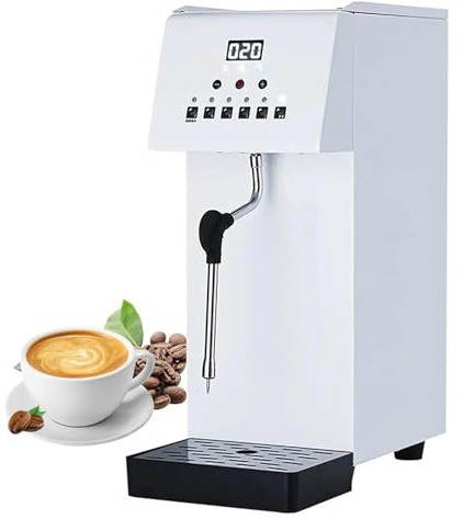 Montalatte multifunzione commerciale da 2500 W, montalatte automatico a vapore professionale da 6 l - Termostato intelligente, doppia modalità (schiuma/bollitura), acciaio inossidabile 304 - Essenzi