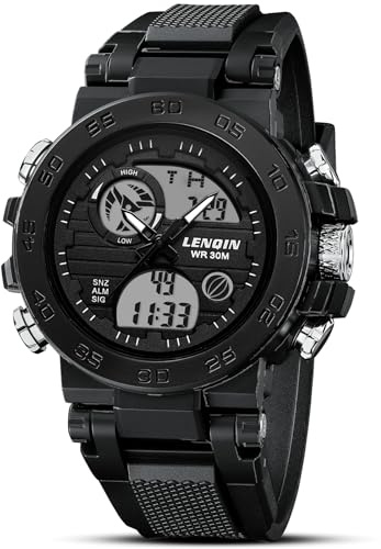 LN LENQIN Orologio Uomo Orologi Digitale Impermeabile Orolog Sportivi Uomo Con Cronometro Allarme Retroilluminazione EL Quadrante Grande 52 mm