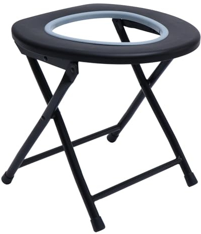 OATIPHO Tragbarer Toilettenhocker Zufällige Farbe aus Edelstahl und Kunststoff Faltbarer Toilettenstuhl mit Rutschfestem Design für Camping und Outdoor Aktivitäten