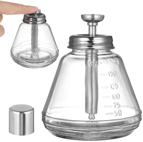 FiTspi Distributör av vatten på 180 ml för skoputs, glasflaska med nedåtgående pump, presstyp vätskepump, resesatser, nagellackborttagare, flaska