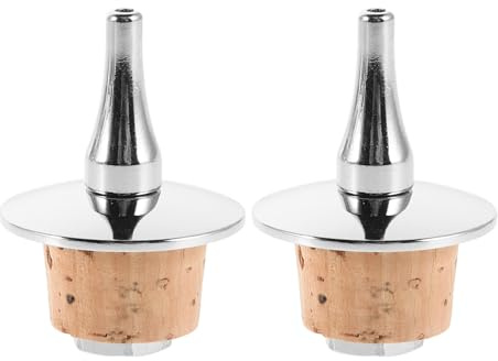 VERDANVERSE 2 Piezas Tapones de Corcho Grandes para Botellas de Licores con Vertedor de Dispensador de Aceite de Tapón de Madera para Boca Ancha y Vertedor Sellado Seguro para Vinos y Amargos