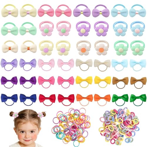 248 st babyhårsnodd litet elastiskt hårgummiband färgglada baby flicka hårband söt hårprydnad för barn, småbarn – kamhb