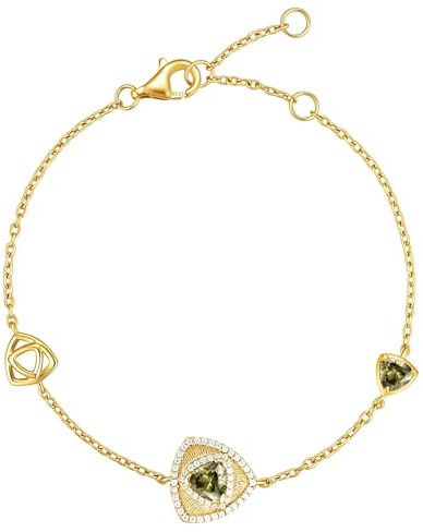 FANCIME Trinity Leroy triangel födelsesten armband dam 925 sterlingsilver kedja ädelsten armband årsdag födelsedag alla hjärtans dag fina smycken presenter för kvinna dina kvinnor, Sterlingsilver