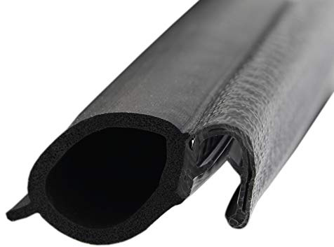 SMI-Dichtungsprofil DS6 für 1-4,5mm PVC mit Stahleinlage/EPDM Moosgummi selbstklemmend ohne Kleber - Kantenschutz mit Dichtung seitlich, Kantenschutzdichtprofil für Auto, Kofferraum (1 m)