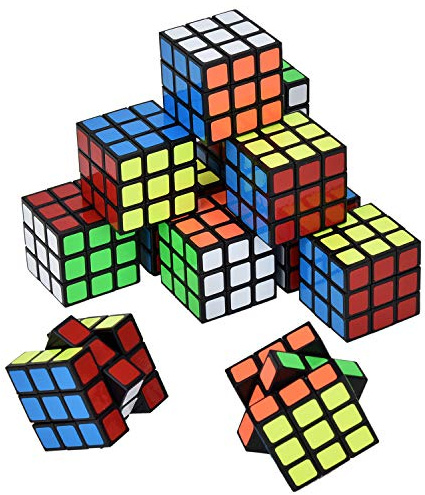 12 Stück Mini Zauberwürfel Set, Party Mitgebsel Magic Würfel für Kindergeburtstag Gastgeschenke Weihnachten Reisespiele Kindergeburtstag (3 * 3 * 3cm)