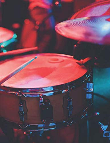 Notenheft: Das Notenbuch für alle Schlagzeuger ♦ über 100 blanko Seiten im A4 Format zum niederschreiben deiner besten Songs und Lieder ♦ Motiv: Drummer 2