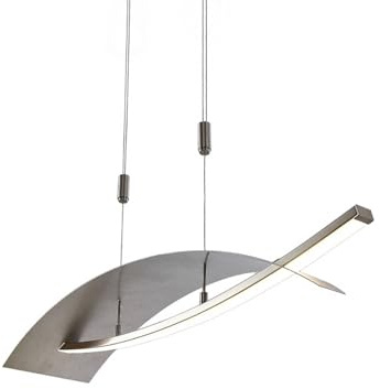 Lucande LED Pendelleuchte Silber dimmbar, Esstisch Hängelampe höhenverstellbar 22W gesamt Esszimmerlampe Esstischlampe