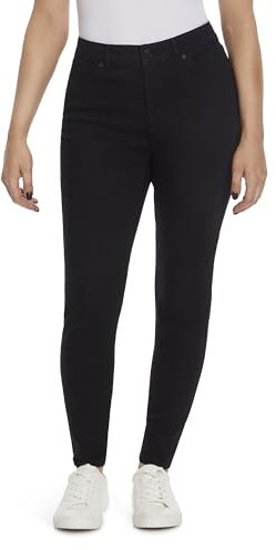 Nine West Women's High Rise Skinny Jean, Black, 6 Regular