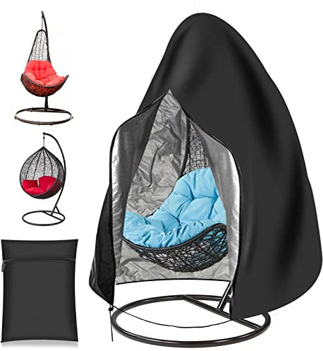 JIIKOOAI Copertura per poltrona sospesa, resistente, leggera, antistrappo, impermeabile, in rattan Oxford, con chiusura lampo, adatta per la maggior parte delle sedie per uovo