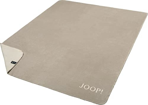 Joop! Wohndecke Melange - Doubleface Baumwollmischung Stein-Natur Größe 150x200 cm