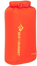 Sea to Summit - Lightweight Dry Bag S 5L - wasserdichte Aufbewahrung - Rollverschluss - Recycling-Gewebe - Befestigung & D-Ring - Wandern & Paddelsport - 16.8 x 14 x 32cm - Spicy Orange - 50g