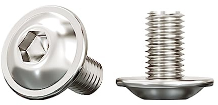 Drenky M8 Schrauben Edelstahl Innensechskant,10 Stück Linsenkopfschraube mit Flansch M8x12mm Flachkopfschraube mit Innensechskant Edelstahl A2 V2A Kleine Gewindeschrauben Vollgewinde
