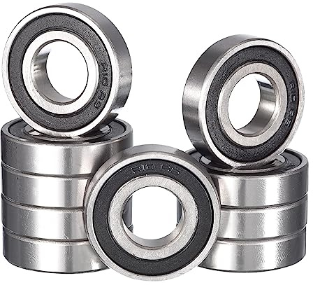 HiPicco R10-2RS Deep Groove Ball Bearings, ID 5/8 x OD 1-3/8 x Width 11/32 Double Rubber Sealed Ball Bearing Pre-Lubricated Chrome Steel Z2 Lever 10pcs