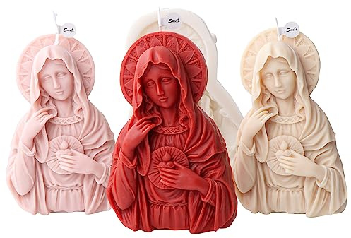 Xidmold Sacra Maria Stampo in silicone per candele, Madonna Maria, Madonna di Dio, stampo per candele, statua, ornamenti artigianali