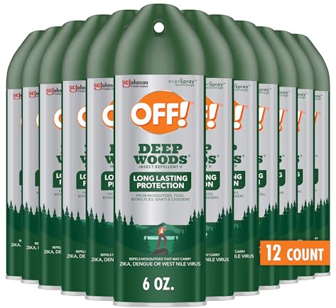 OFF! Deep Woods Insect Repellent Spray with 25 Percent DEET Provides up to 8 Hours of Mosquito Protection 6 Ounce (Pack of 12)