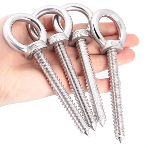 OHIYO Ringschraube M10, Lang Ösenschraube M10 x 80mm für Hängematten, Markisen，Schaukelstuhl, schwere Anwendungen im Innen- und Außenbereich (12cm)